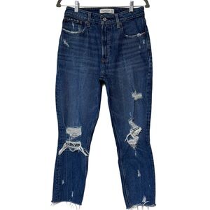 {A&F} "High Rise Mom Jean" Curve Love Stretch Denim Jeans